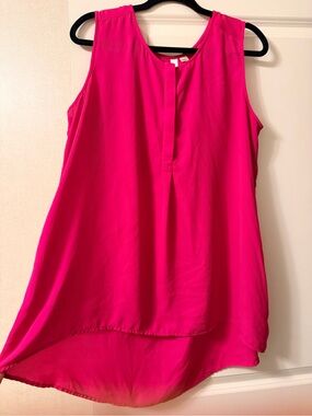 Tacera Hot Pink Sleeveless High-Low Camisole